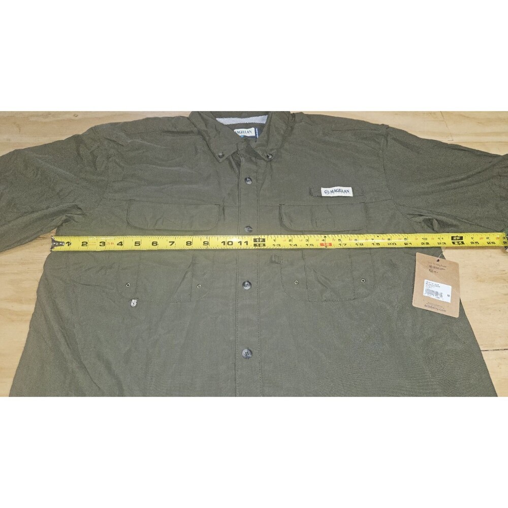 NEW Magellan Outdoors OLIVE Fishing Shirt Mens Medium M vented LAGUNA MADRE - Picture 11 of 12